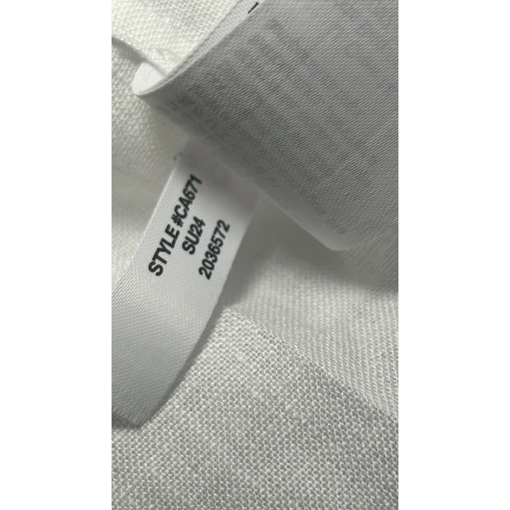J.Crew White Linen Sleeveless Midi Dress XL Belted Pintuck Shirt Dress w Slip - Picture 8 of 9